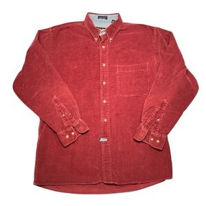 VTG Jos. A. Bank IG Wale Corduroy Oxford Button Down Shirt Mens Medium Red